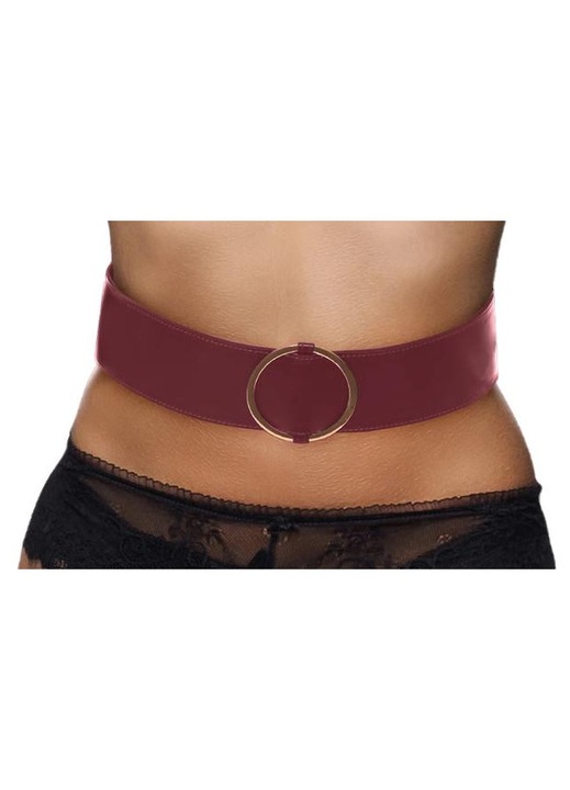 Öv "Ouch!" gyűrűkkel, piros, kiváló minőségű anyag, elegáns design, L-XL INTL