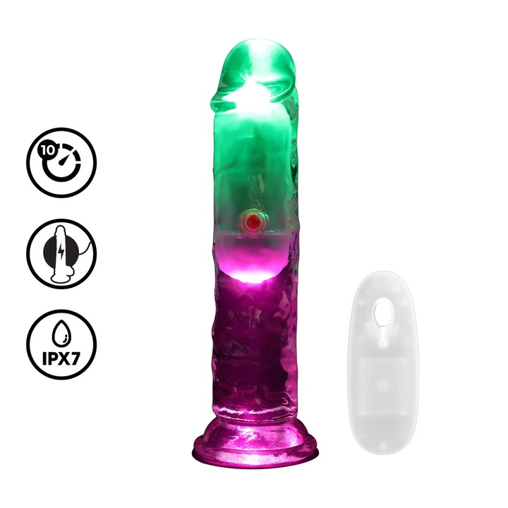 Вибратор Dildo RealRock, 15 см, прозрачен