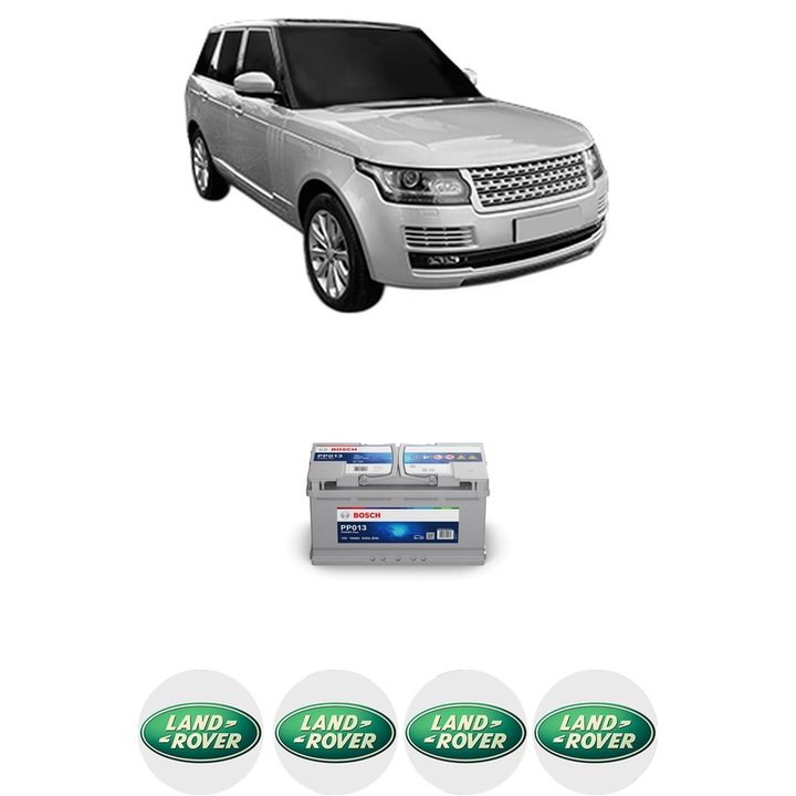 Baterie Acumulator 100 Ah 12 V 830 A LAND ROVER RANGE ROVER IV (L405) 5.0 V8 4x4 din 2013-2016 KW 276 CP 375 CMC 5000, auto, Bosch, 4x Stickere auto cu LAND ROVER