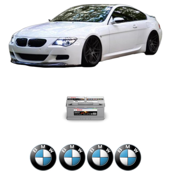 Baterie Acumulator 105 Ah 12 V 950 A BMW Seria 6 Convertible (E64) M6 din 2006-2010 KW 373 CP 507 CMC 4999, auto, Bosch, 4x Stickere auto cu BMW