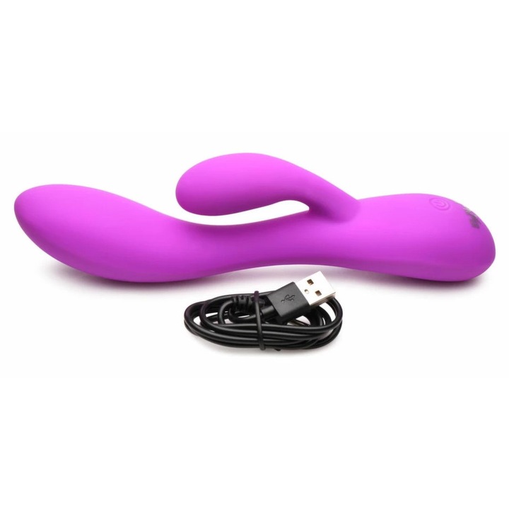 Вибратор гъвкав с двойна система, XR BRANDS, 19,5 см, лилав