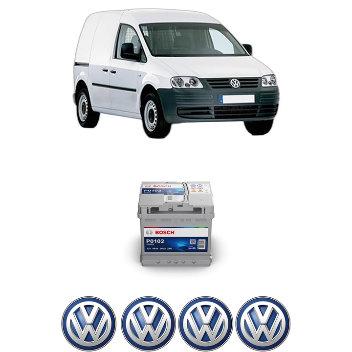 Baterie Acumulator 44 Ah 12 V 360 A Volkswagen CADDY III MPV (2KB, 2KJ, 2CB, 2CJ) 1.4 din 2006-2010 KW 59 CP 80 CMC 1390, auto, Bosch, 4x Stickere auto cu Volkswagen