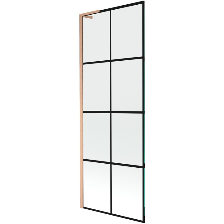 Mexen Next L kádparaván 1-részes 70 x 150 cm, fekete, szálcsiszolt réz modell - 895-070-000-03-77-65