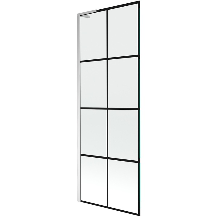 Mexen Next L egyszárnyú kádparaván, 70 x 150 cm, fekete minta, króm - 895-070-000-03-77-01