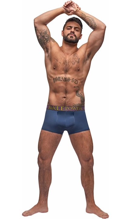 Férfi rövidnadrág Male Power, Avant-Garde kollekció, kék, selymes anyag, anatómiai támogatás, M INTL