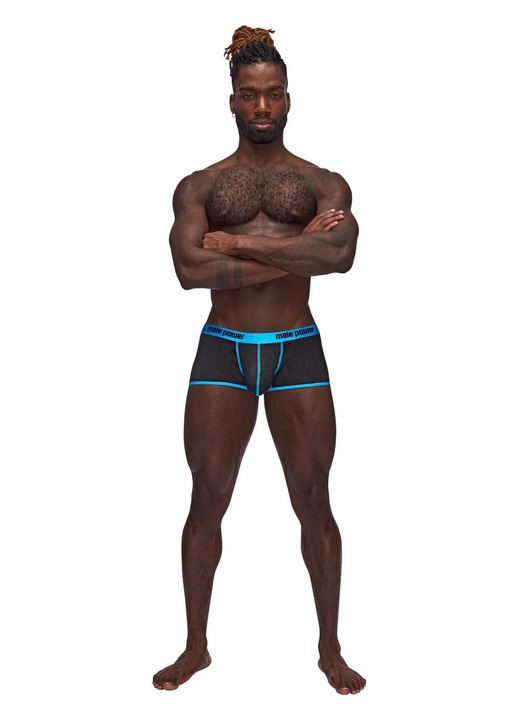 Sexy boxeralsó férfi, Male Power, nylon/elasztán, fekete/kék, L INTL