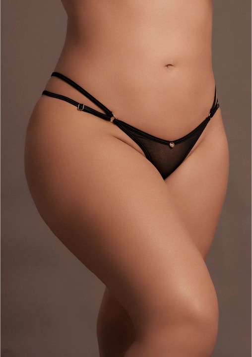 Szexi fehérnemű, ShotsToys, állítható pántos elasztikus tanga, plus size, egy méret INTL