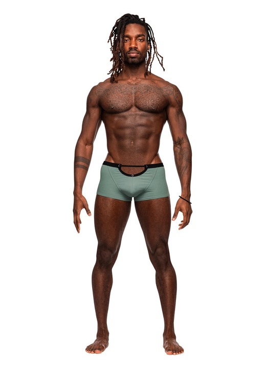 Ferfi szexi boxeralso es mini rovidnadrag, elegans kivagas, zold, Zöld