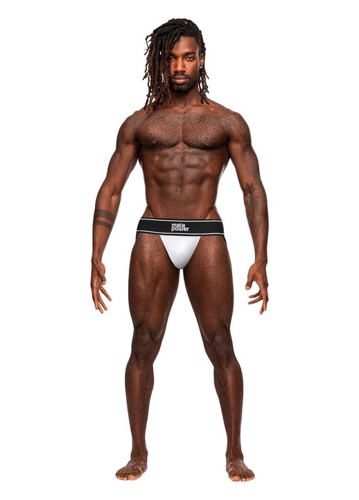 Szexi bugyi, Male Power, tanga feketével, modális, Fehér, L-XL