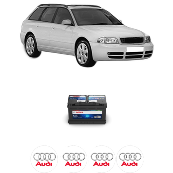 Baterie Acumulator 85 Ah 12 V 740 A AUDI A4 B5 Avant (8D5) RS4 quattro din 2000-2001 KW 280 CP 380 CMC 2671, auto, Bosch, 4x Stickere auto cu AUDI