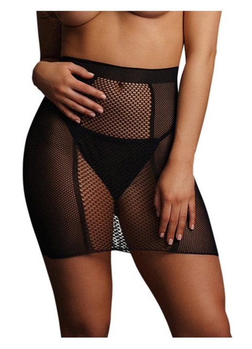 Le Desir hálós szoknya, magas derék, gumírozott, fekete, S-XL INTL