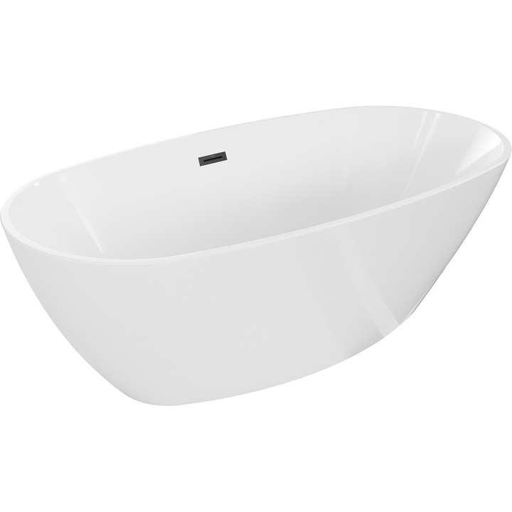 Cada Eris cada freestanding 180 x 80 cm, alb, supraplin negru - 53441808000-70