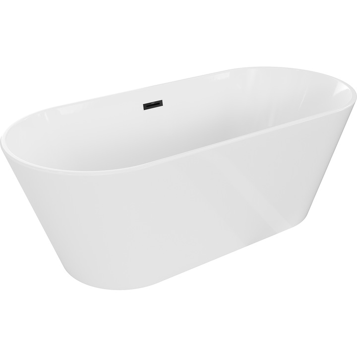 Mexen Flavia cada libera 150 x 75 cm, alba, scurgere neagra - 54031507500-70