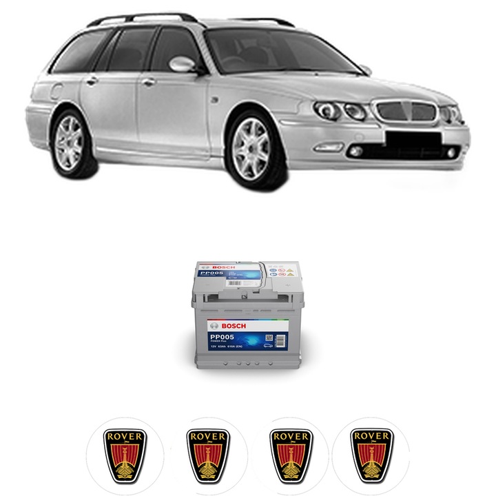 Baterie Acumulator 63 Ah 12 V 610 A ROVER 75 I Tourer (RJ) 2.0 V6 din 2001-2005 KW 110 CP 150 CMC 1997, auto, Bosch, 4x Stickere auto cu ROVER