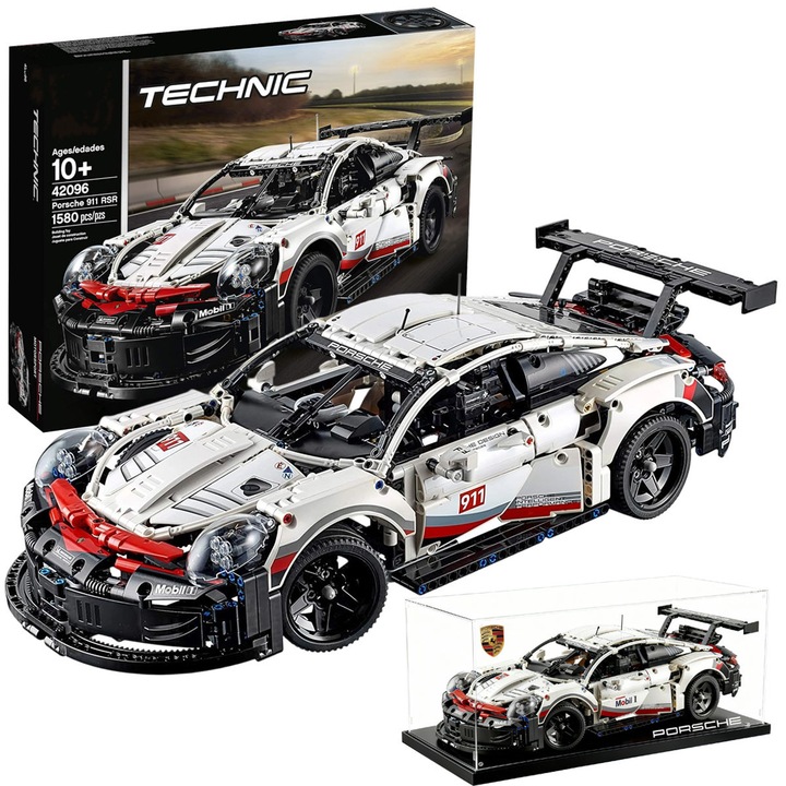 Комплект за изграждане на модел на състезателна кола Porsche 911 RSR 42096, усъвършенствана реплика, ексклузивен колекционерски комплект, подарък за деца, момчета и момичета