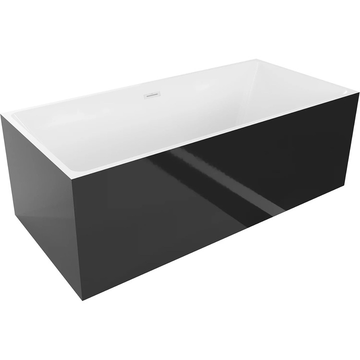 Cada freestanding Mexen Nita 170x80cm, alb/negru, acril, inaltime 58cm