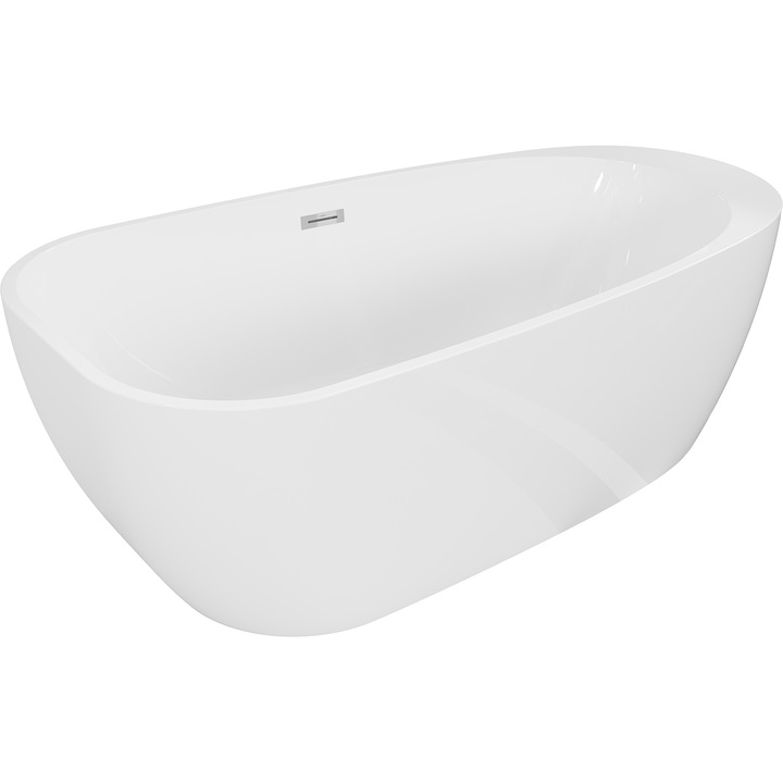 Mexen Giada cada freestanding 170 x 90 cm, alb lucios, preaplin crom - 52741709000-01