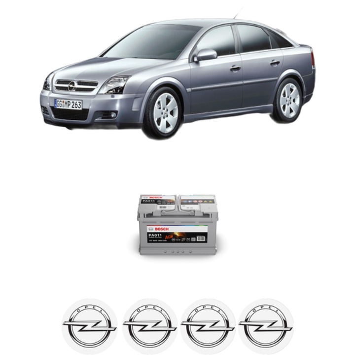 Baterie Acumulator 80 Ah 12 V 800 A OPEL VECTRA C GTS (Z02) 3.0 CDTI (F68) din 2003-2005 KW 130 CP 177 CMC 2958, auto, Bosch, 4x Stickere auto cu OPEL
