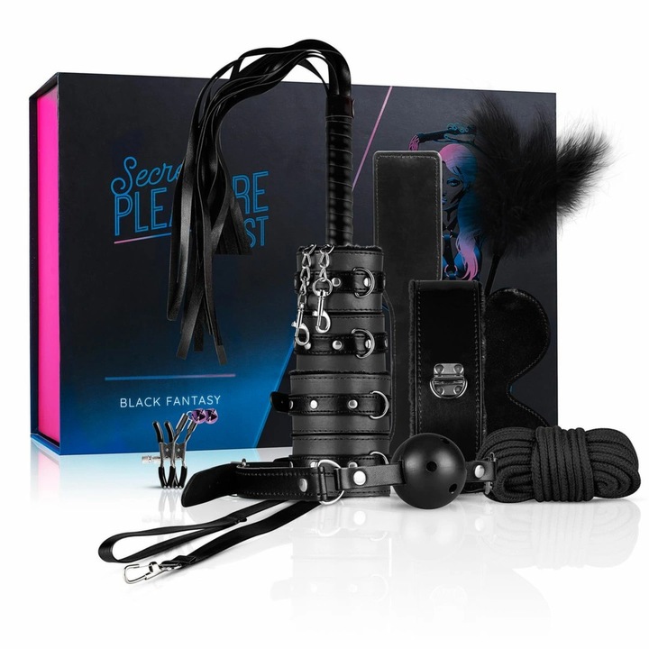 Cadou BDSM, Secret Pleasure Chest, Black Fantasy, Negru