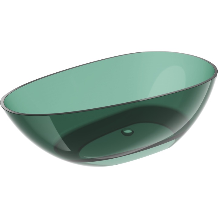 Mexen Glass teal cada de baie autoportanta transparenta 170 x 85 cm, dop crom - 58061708511