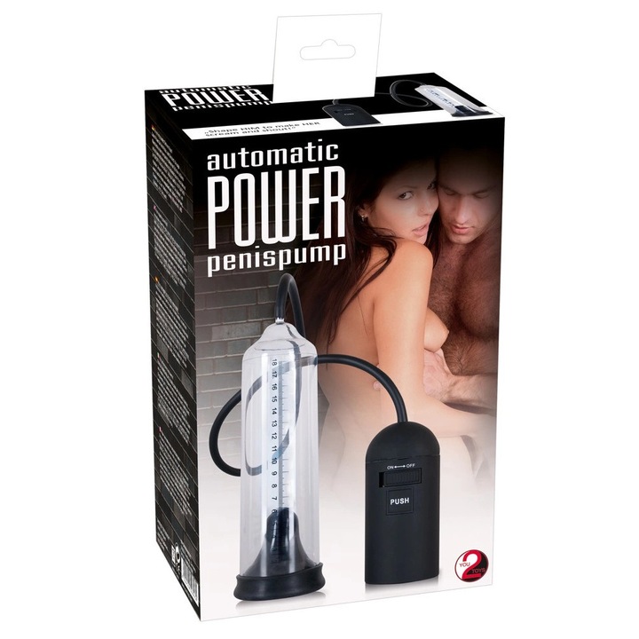 Автоматична помпа You2Toys Power Pump, прозрачна, 22 см, с еластичен маншет