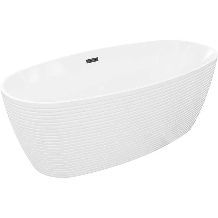 Mexen Lira cada de baie independenta model 170 x 80 cm, alba, preaplin negru - 52831708000-70