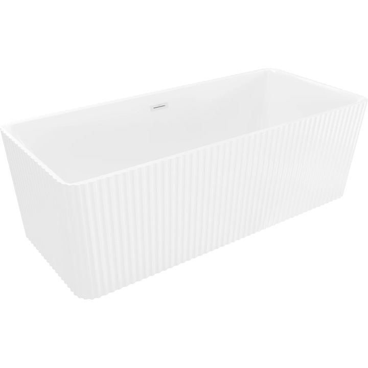 Mexen Nila cada freestanding canelata 170 x 75 cm, alba, preaplin alb - 52841708000-20