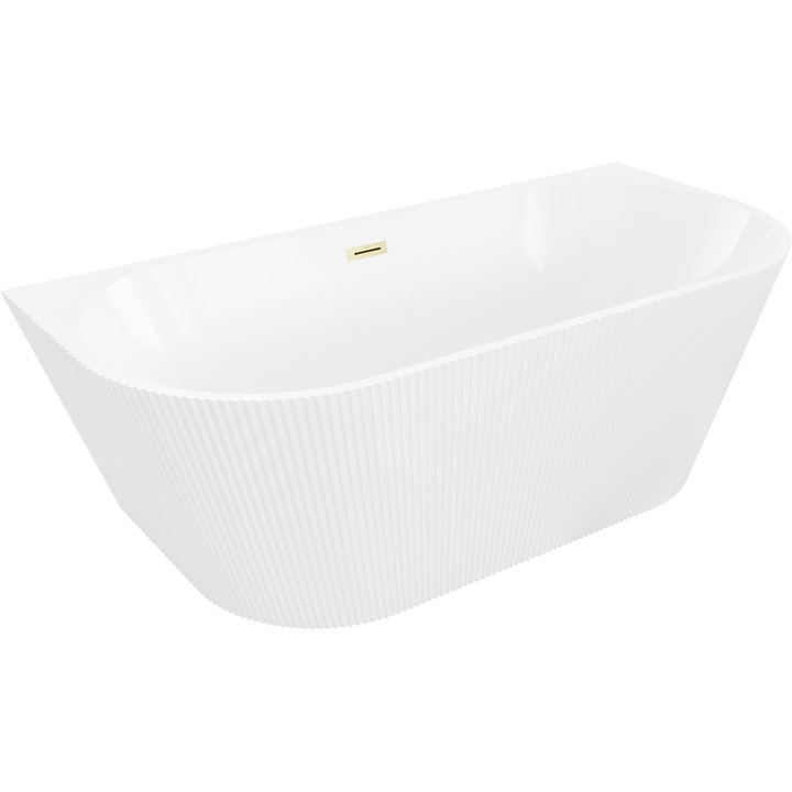 Cada independenta Mexen Oris, montata pe perete, striata, 150 x 75 cm, alba, prea-plin auriu periat - 52871507500-55