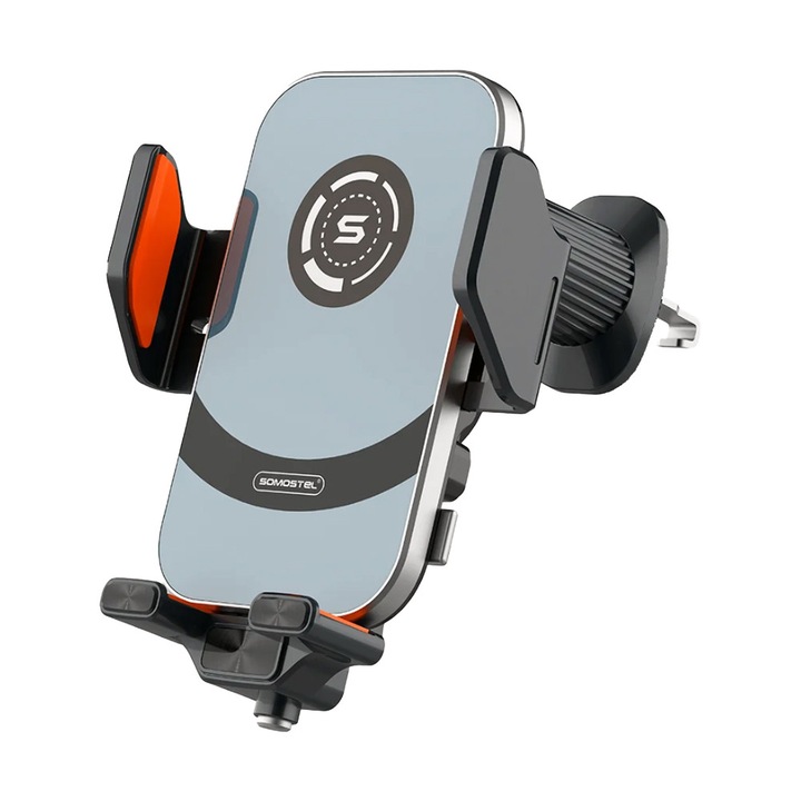 Suport auto Somostel SMS-ZB42, incarcator wireless 15W, negru, 114x66x18mm