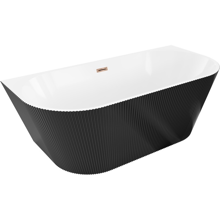 Mexen Oris cada freestanding pe perete canelata 170 x 80 cm, alba/neagra, preaplin aur roz - 52871708075-60