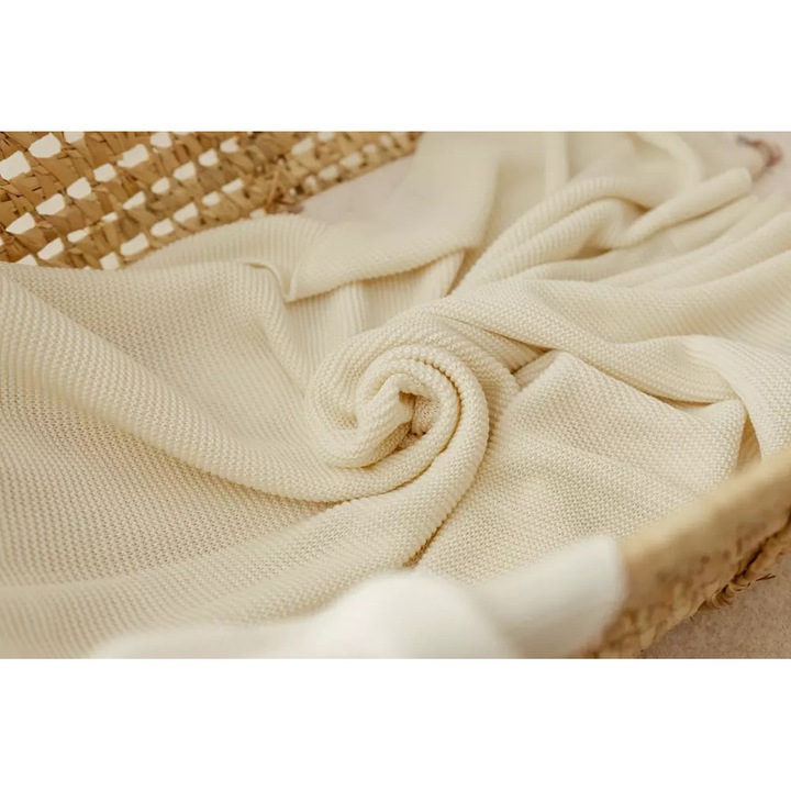 Paturica bebelusi Muminky, bambus, 100x80cm, elastica, crem