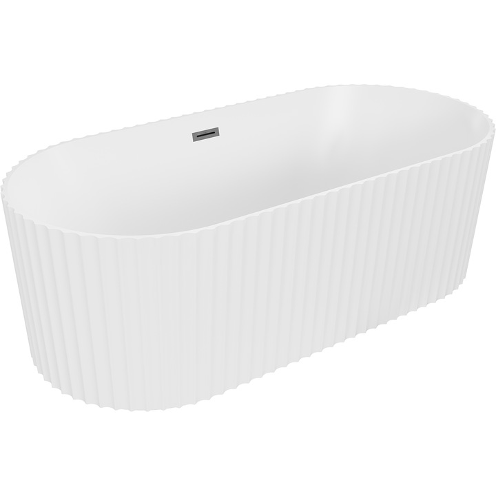 Mexen Paola cada de sine statatoare cu striatii 170 x 80 cm, alb mat, preaplin metal gun - 52721708001-95