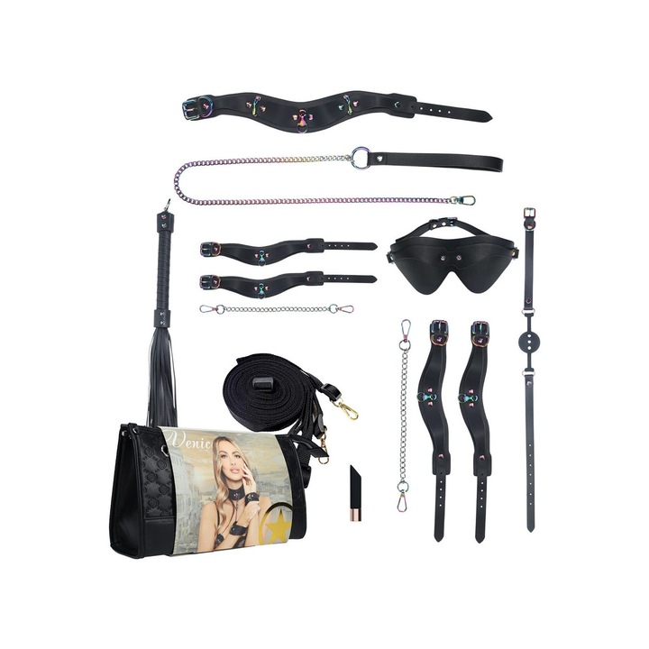 Set de accesorii BDSM Ouch! Venice Collection cu geanta neagra