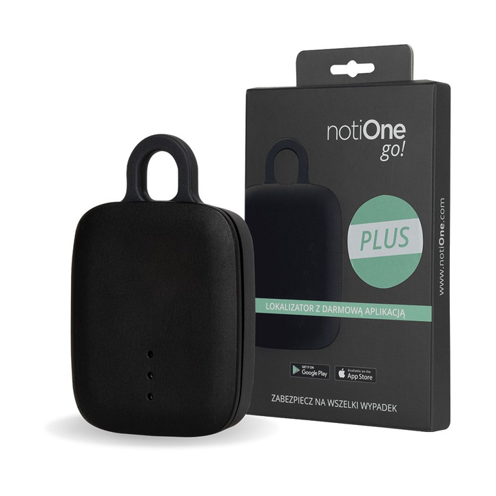 Dispozitiv de localizare Notione, compact, rezistent la intemperii, negru