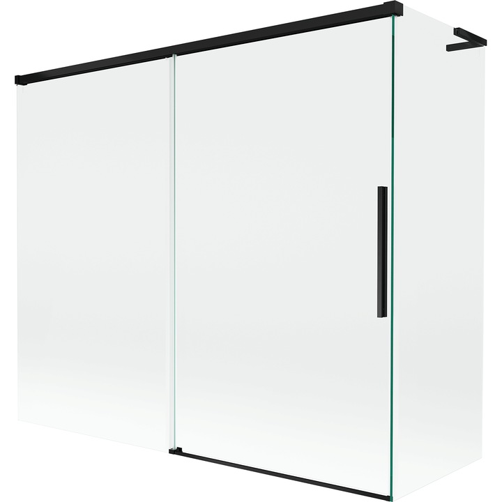 Mexen Rox L paravan pentru cada, 2 aripi glisante 180 + 80 x 150 cm, transparent, negru - 8C9L-180-080-70-00