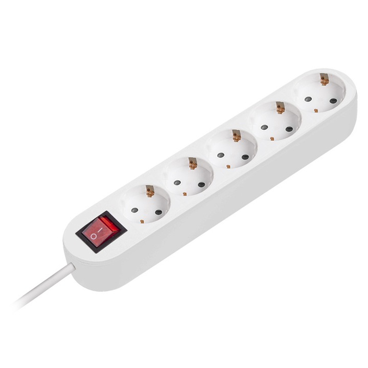 Удължител 3X1.5MM 5 гнезда 2M прекъсвач