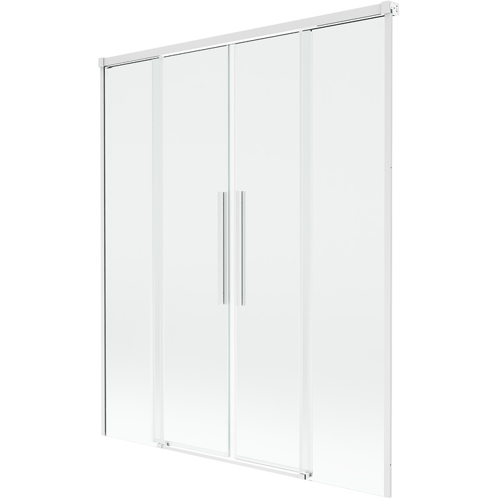 Mexen Rox paravan de baie pliabil, cu 2 aripi, culisabil, 150 x 150 cm, transparent, alb - 8C9-150-002-20-00