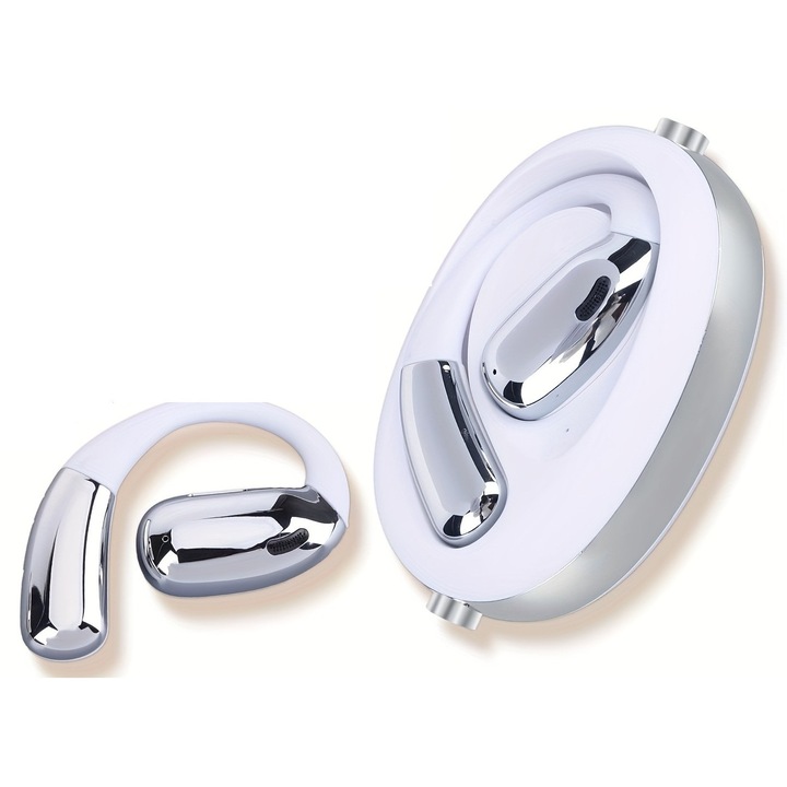 A60 Bluetooth vezeték nélküli fejhallgató, nyitott fülű típus, fülakasztóval, Hi-Fi hangzás, ideális sportoláshoz és a környezet figyeléséhez – fehér