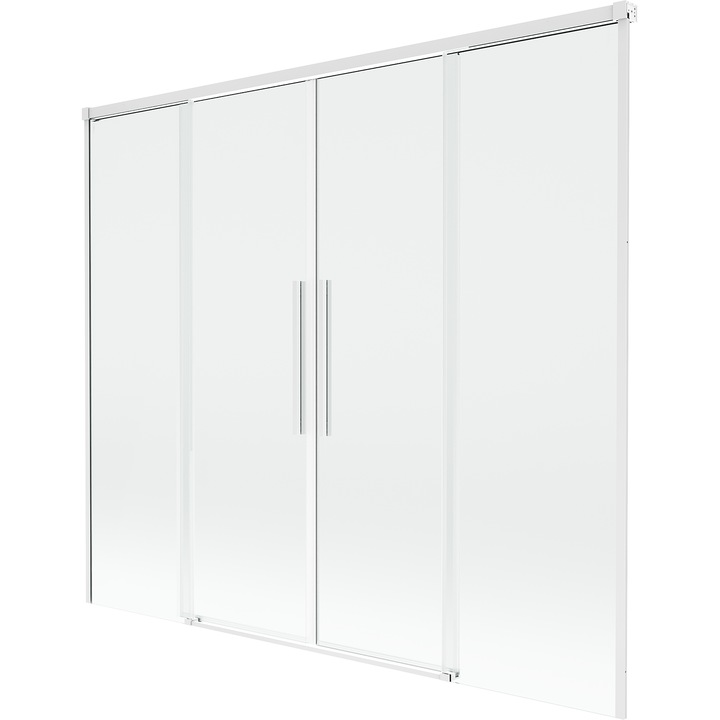 Mexen Rox paravan cada cu 2 canaturi glisante 190 x 150 cm, transparent, alb - 8C9-190-002-20-00