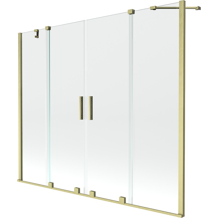 Mexen Velar Duo paravan de cada cu 2 usi culisante 190 x 150 cm, transparent, auriu periat - 896-190-000-02-55