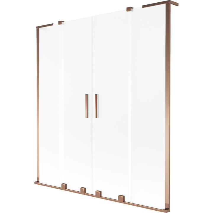 Mexen Velar L Duo kádparaván 2 tolóajtós 140 x 150 cm, matt, rózsaarany - 896-140-003-32-60