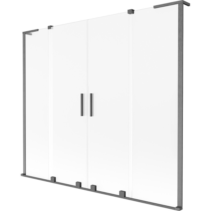 Mexen Velar L Duo paravan pentru cada, 2 usi culisante, 180 x 150 cm, mat, gri periat - 896-180-003-32-66