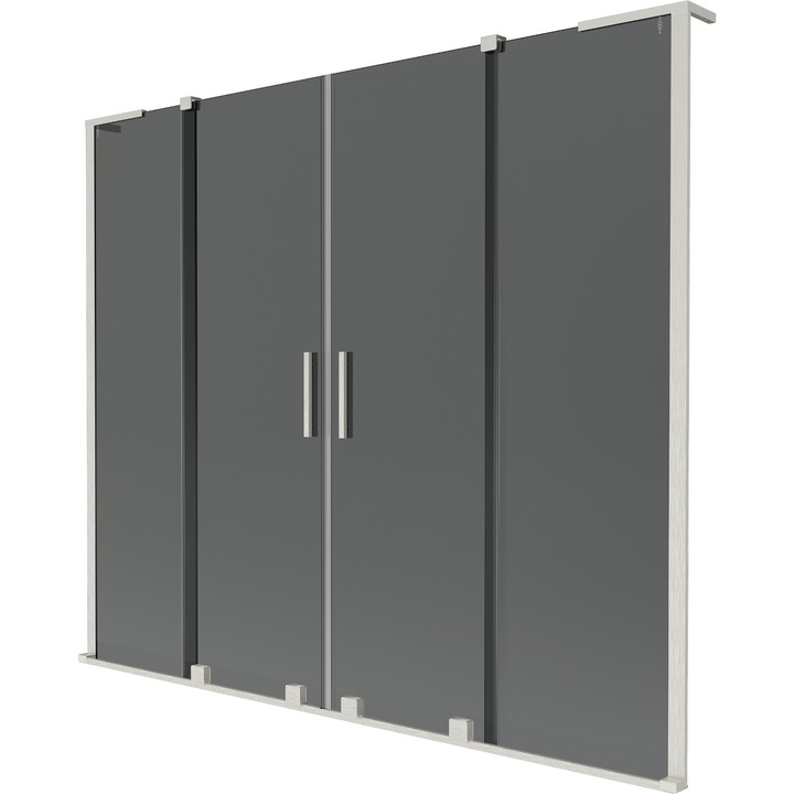 Paravan Mexen Velar L Duo extensibil, 2 uși, grafit, 170x150cm
