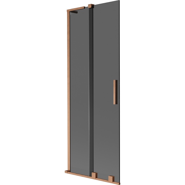 Mexen Velar L perete dus extensibil cu 2 panouri, 75 x 150 cm, grafit, cupru periat - 896-075-003-41-65