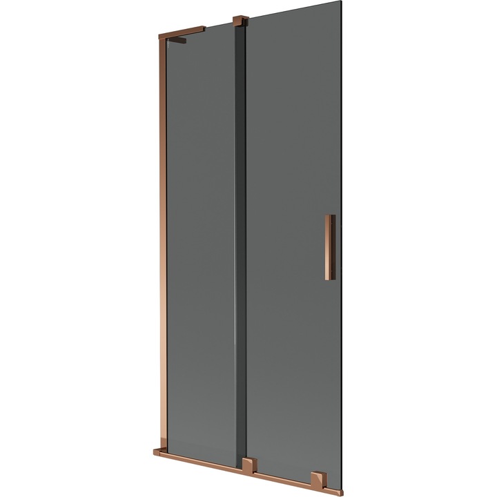 Paravan cada Mexen Velar L 2-canate culisante 95x150cm, grafit, aur roz