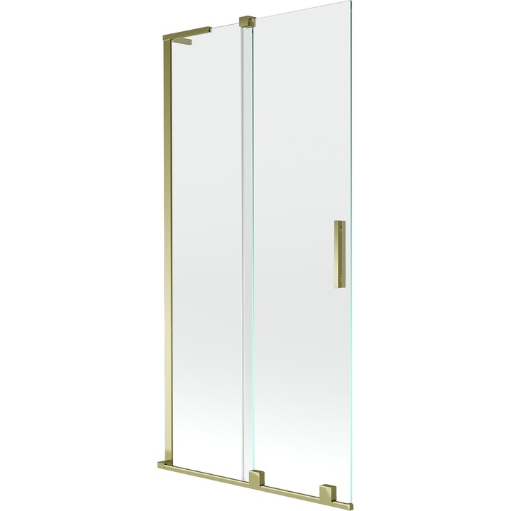 Mexen Velar L 2 tolóajtós kádparaván 90 x 150 cm, átlátszó, arany - 896-090-003-01-50