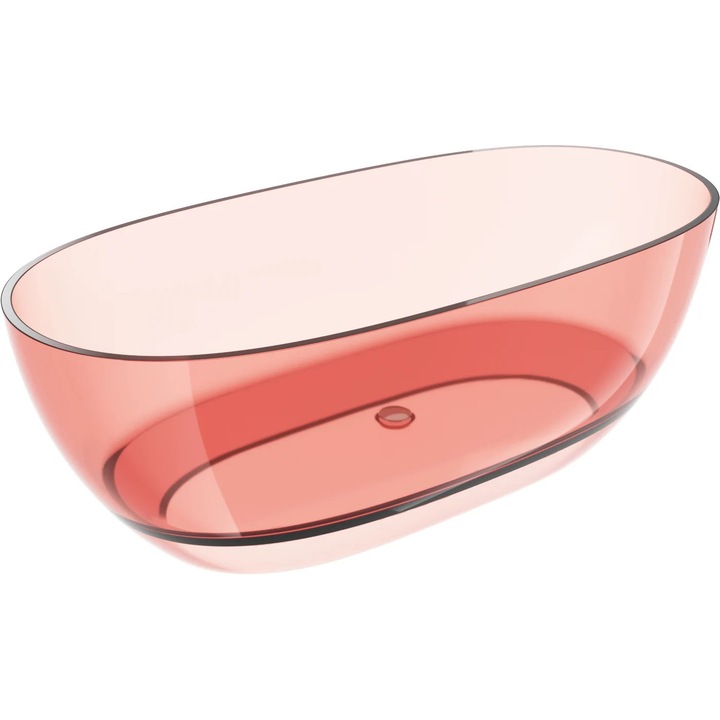 Mexen Pure coral cada freestanding transparenta 170 x 80 cm, dop crom - 58071708004