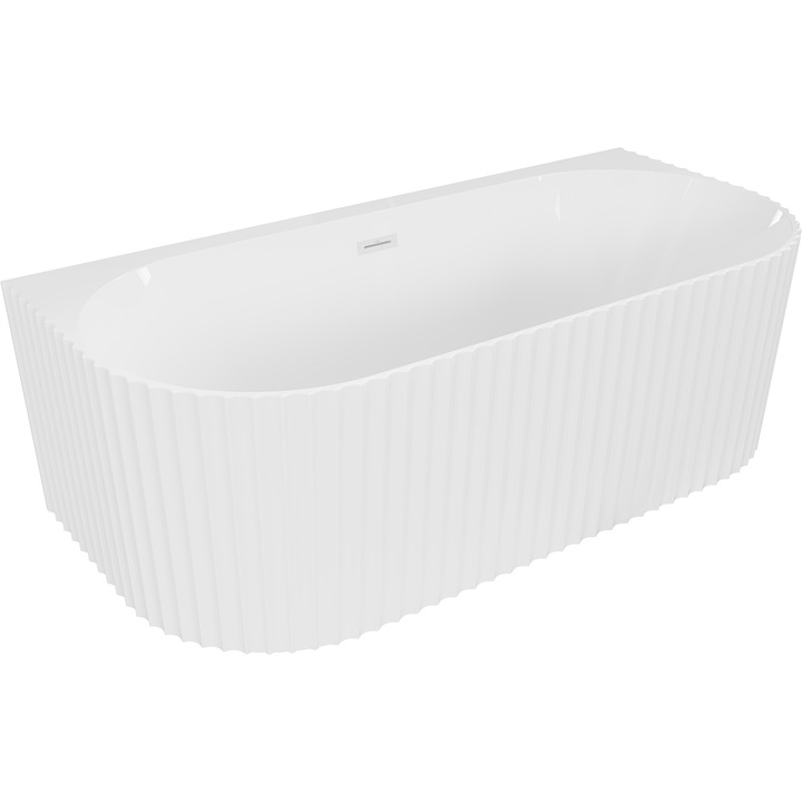 Mexen Sella cada freestanding partial incastrata 170 x 80 cm, alb lucios, preaplin alb - 52711708000-20