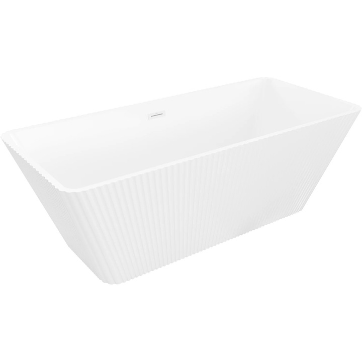 Mexen Tava cada freestanding riflata 170 x 75 cm, alba, preaplin alb - 52851707500-20