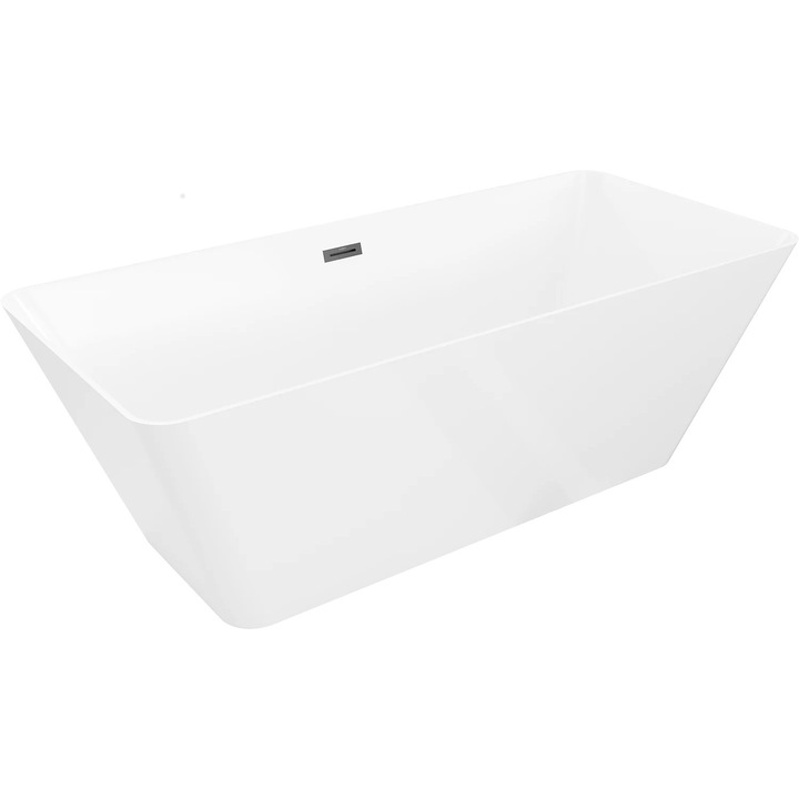 Cada freestanding Mexen Velo Slim 170 x 75 cm, alba, preaplin negru - 52811707500-70